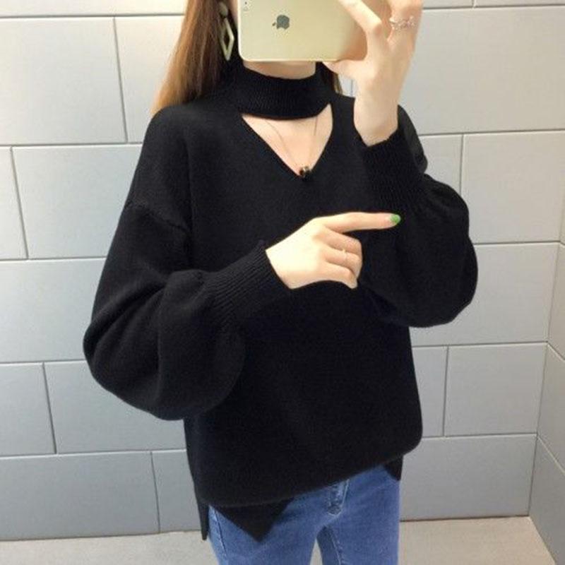 Fashion Casual Autumn Winter Woman Sweaters Knitted Shirt Long Sleeves Loose Pullovers Plus Size