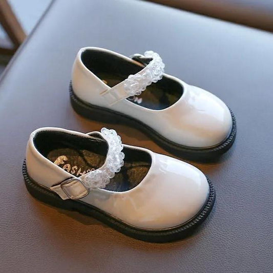 Children's Leather Shoes Little Girls' Spring and Summer Soft Sole Casual Shoes Vintage Anti-slip Solid Color Princess Shoes