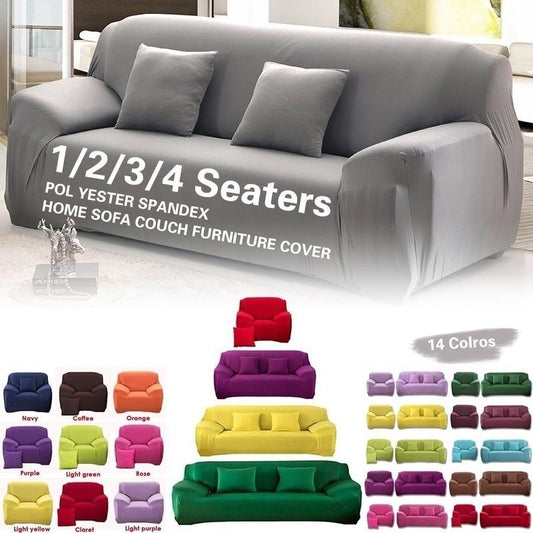 1-4 Seats Solid Color Elastic Sofa Cover Universal Furniture Home Decor Sofa Slipcover