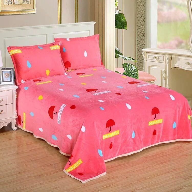 Bedding Thicken Blankets Soft Flannel Blankets Leisure Nap Blankets Coral Fleece Plus Fleece Sheets Warm Plush Sheets