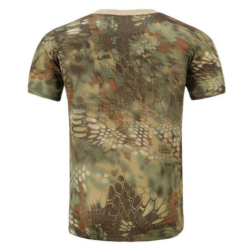 Camouflage Shirt Snakeskin Print T-shirt Summer Army Off Road Clothing Outdoor Sports Tees Half Sleeve Casual Pullover