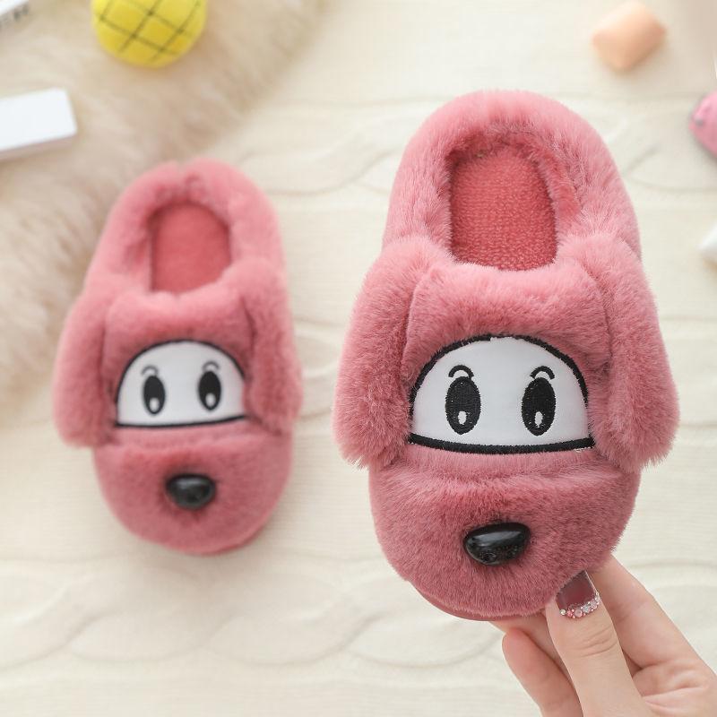 Children's Cotton Slippers Cute Cartoon Thick Warm Shoes Boys and Girls Home Fur Slippers