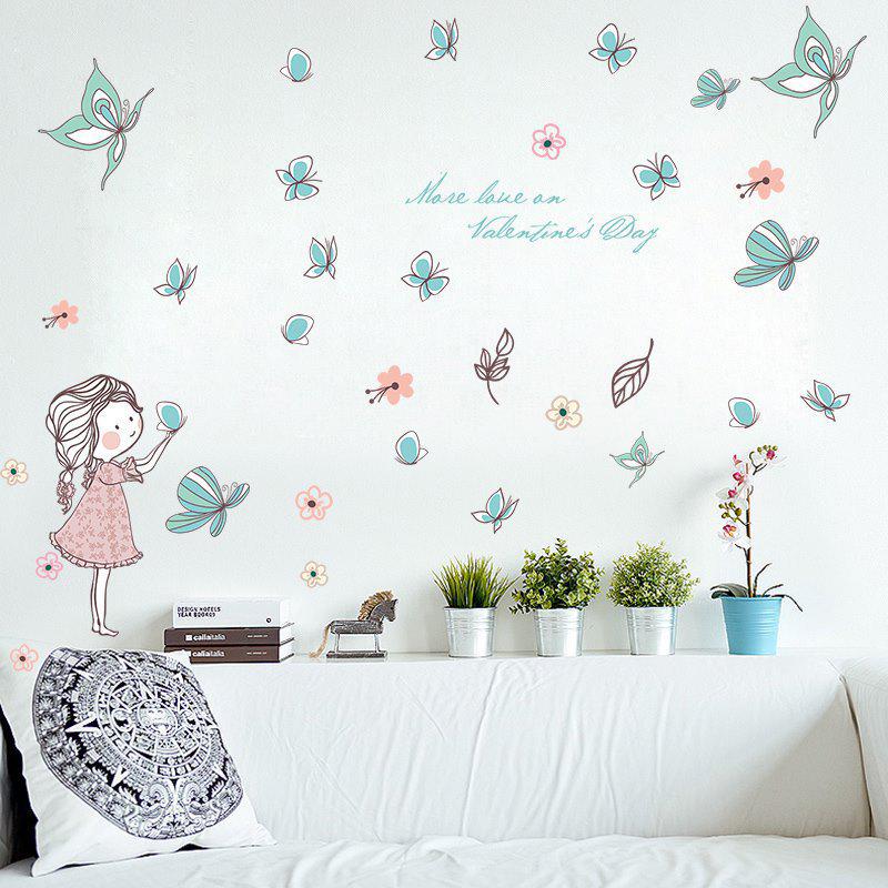 Flying Butterflies Cartoon Wallpaper Children's Room Girls Bedroom Cute Decorative Wall Stickers