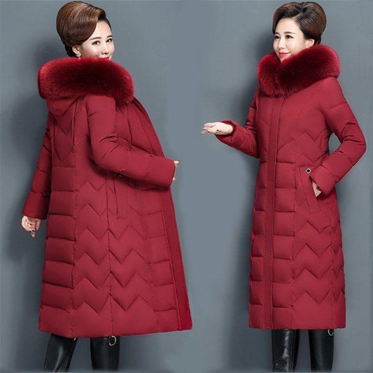 Winter Coat Women's Long Over-the-knee Plus Size Thin Padded Jacket Padded Down Padded Jacket To Keep Warm In Winter