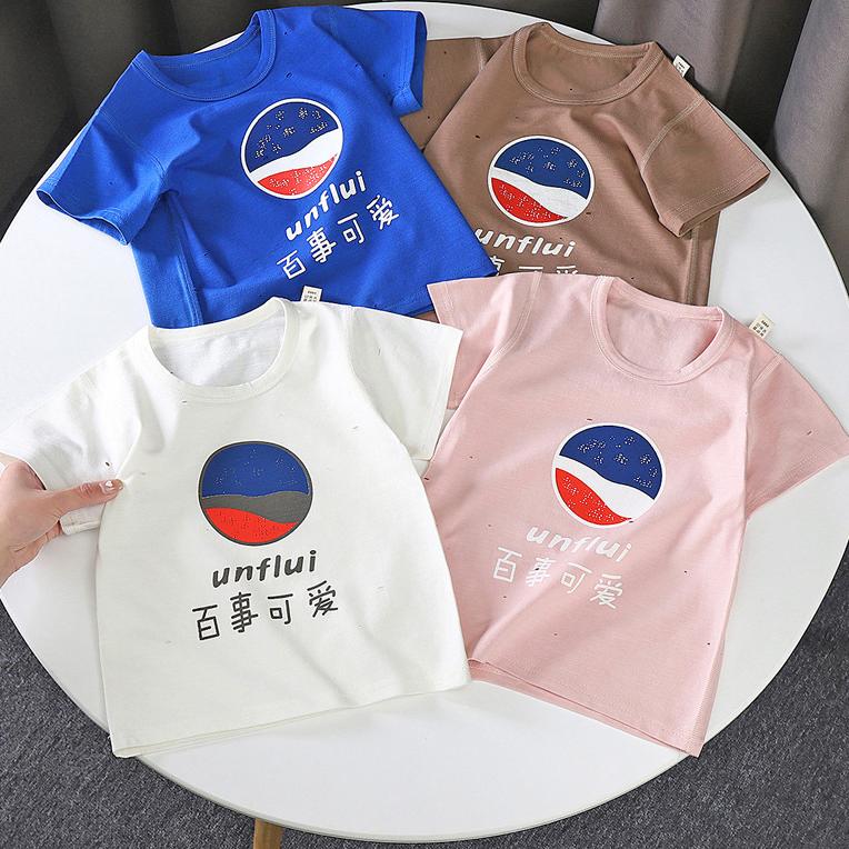 Summer Kids Cute Printing T Shirts Short Sleeve Tops Korean Style O-neck Loose T Shirts For Children Girls and Boys