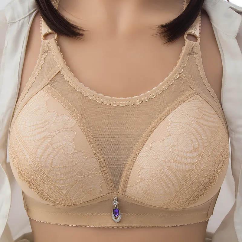 Women's Large Size Thin Section Anti-sagging Breast-proof Full-cup Bra Without Steel Ring Gathering Adjustment Underwear