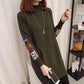 Autumn and Winter Long Sweater Pullover Loose Bottoming Shirt Half High Neck Knitted Casual Dress