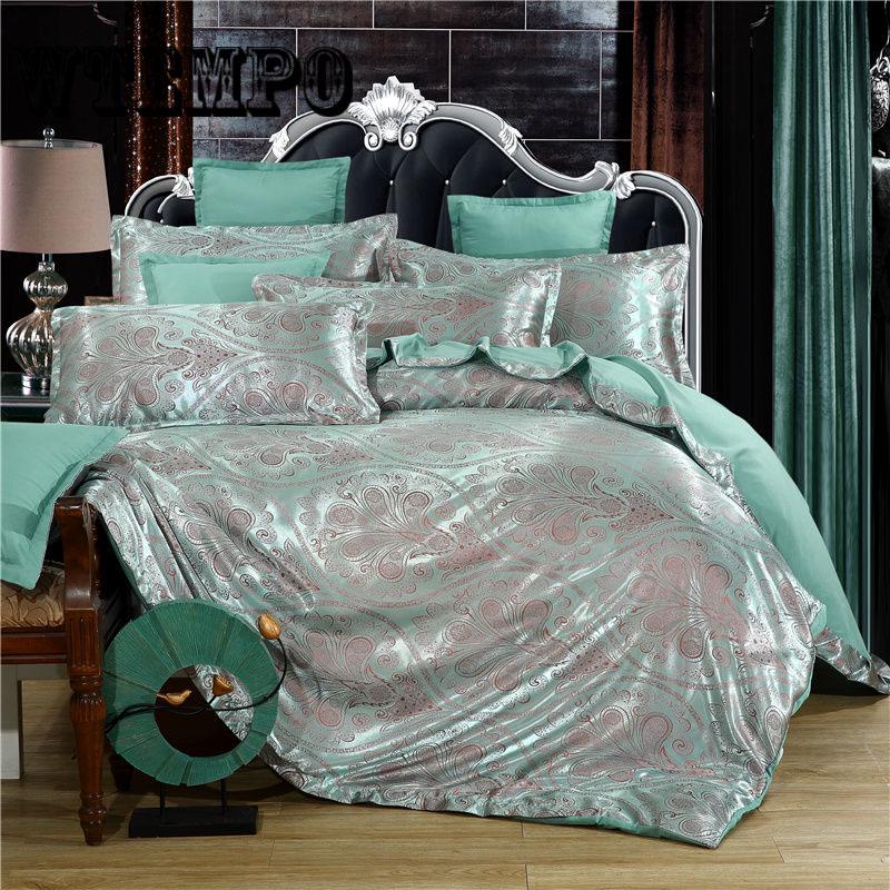 4pcs/set  Luxurious and Comfortable Bedding Set  Soft Silk Duvet Cover  Bed Sheet Pillowcase Set