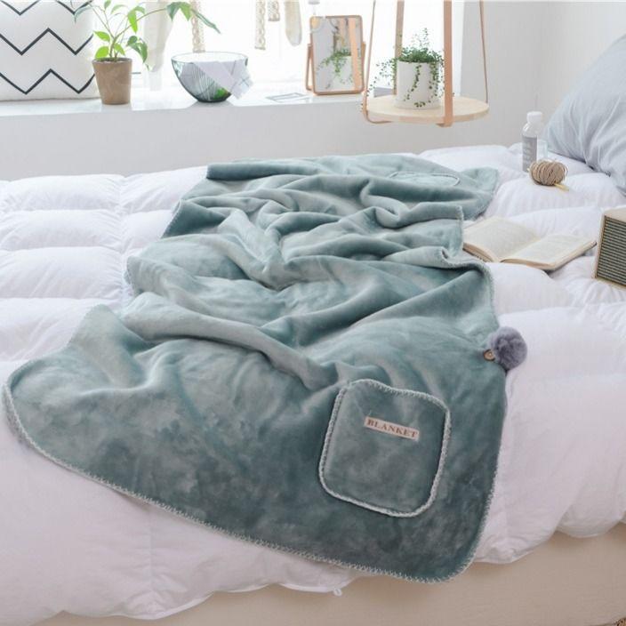 Autumn and Winter Multifunctional Office Soft Coral Fleece Flannel Small Wool Blanket Cover Blanket Bed Sheet Shawl Lazy Thick Blanket