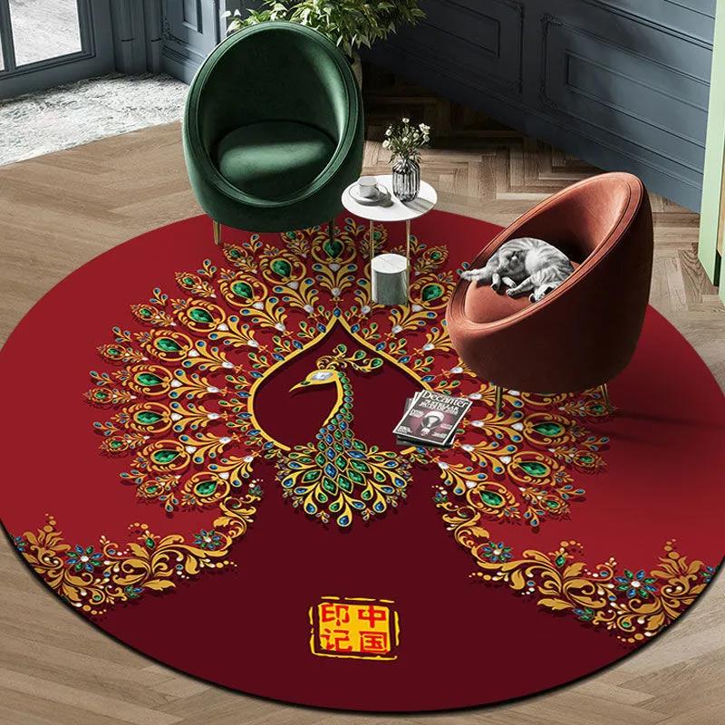 Chinese-style Round Carpet Living Room Study Light Luxury Nationality Style Tide Room Carpet Bedroom Bedside Mat