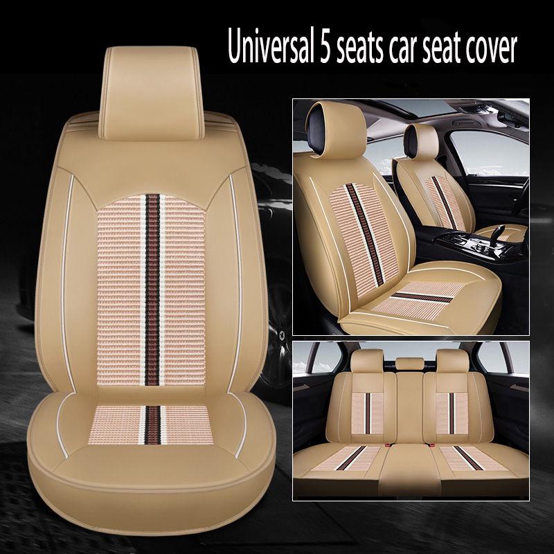 Leather 5 seats Universal Car seat cover Waterproof Car Seat Cover Universal 5 set Auto Seat Cushion