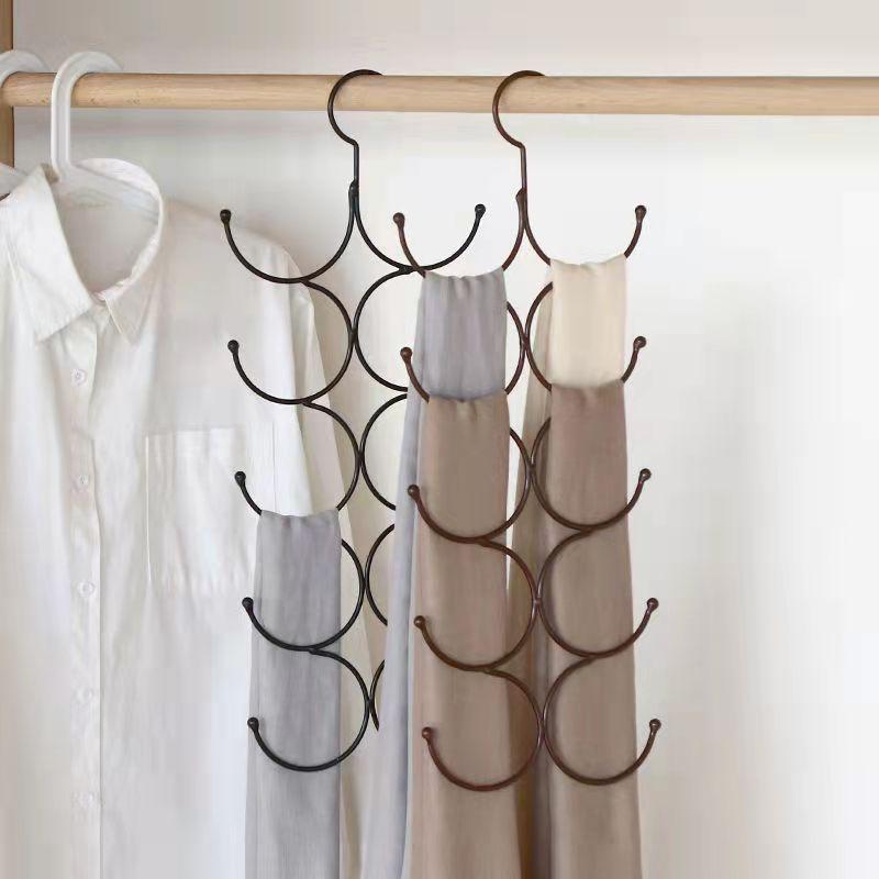 Multifunctional hook hanging scarf rack household bow tie hat storage artifact silk scarf ring tie rack