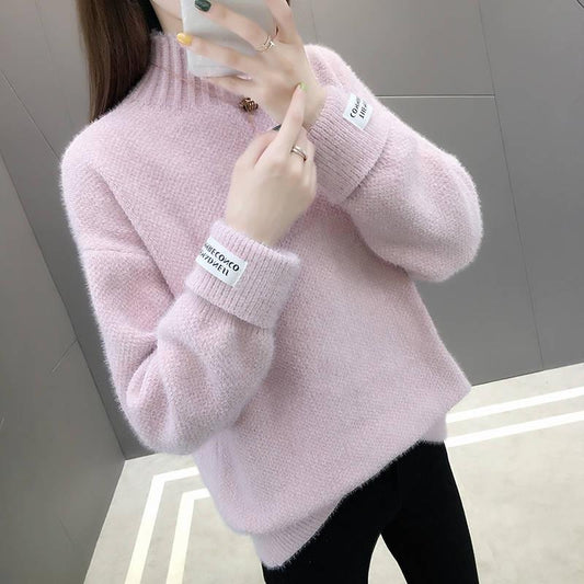 2019 Women Sweater Casual Turtleneck Female Pullover Long Sleeve Warm Soft Autumn Winter Knitted