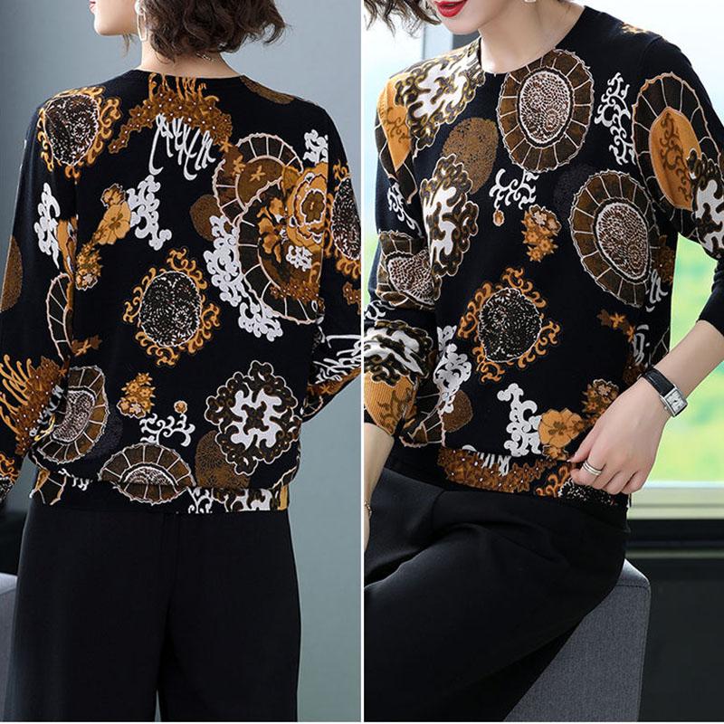 High-end Cashmere Sweater Ethnic Style Autumn Winter Plus Size Vintage Knit Pullover Sweater Warm Jumper Top