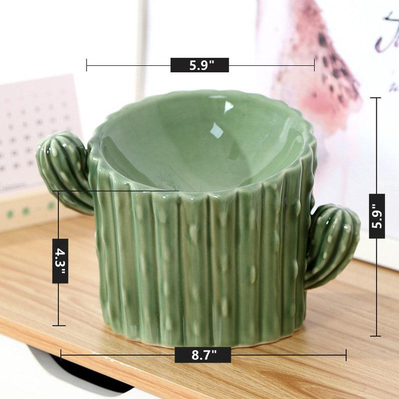 Cactus Ceramic Cat Bowl Pet Bowl Dog Bowl Elevated Bowl Feed Bowl Water Bow