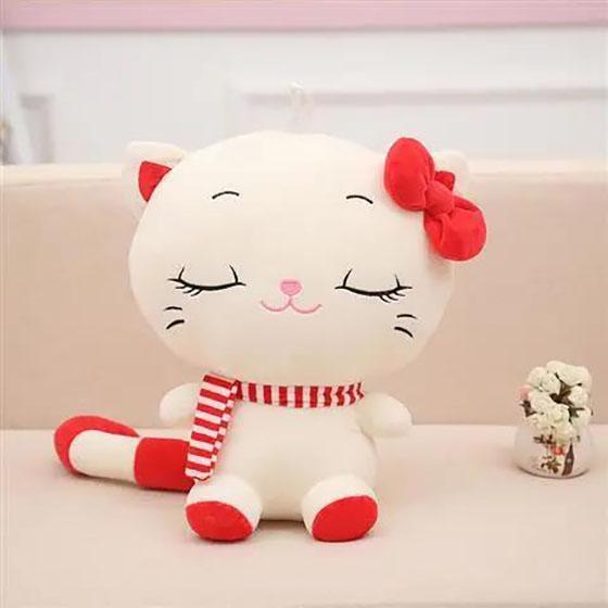 Children's Plush Toys Cute Kawaii Cat with Bow Plush Dolls Toys Gift Stuffed Soft Doll Cushion Sofa Pillow Gifts Xmas Gift Party Decor