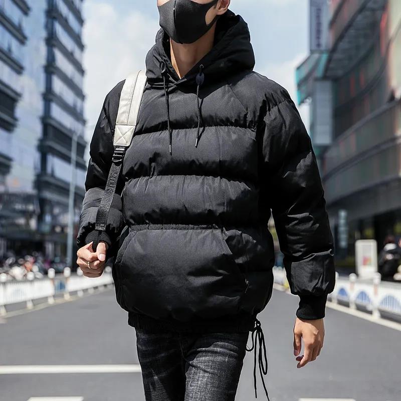 Winter Warm Hooded Cotton Jacket Men's Plus Fat Plus Size Loose Cotton Jacket Korean Version of The Trend of Bread Clothes