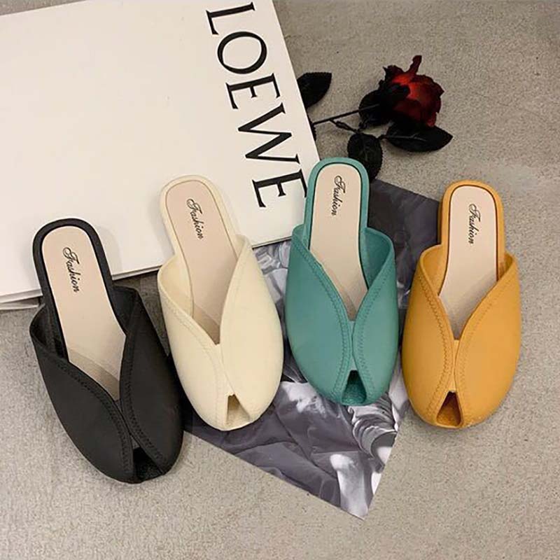 Fish Mouth Sandals and Slippers Women Summer Wear Korean Fashion All-match Student Non-slip Beach Shoes Women The Shoes Are One Size Smaller