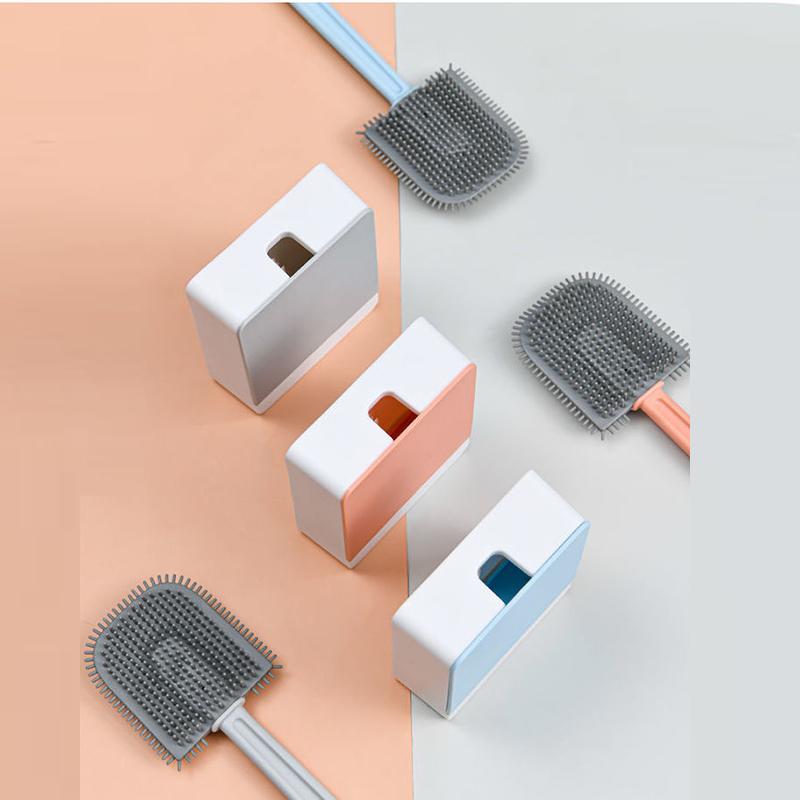 The Toilet Brush Has No Dead Ends Multifunctional Household Free Punch Wall-mounted Creative Silicone Toilet Brush Cleaning Toilet Brush Set