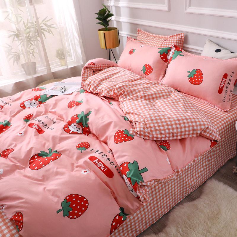 Fashion Household Quilt Cover Four-piece Cartoon Bedding Student Dormitory Bed Sheet Set