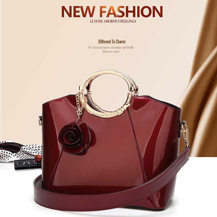 Bag Female High-grade Patent Leather Ladies Handbag Fashion Elegant Diagonal Bag Shoulder Bag