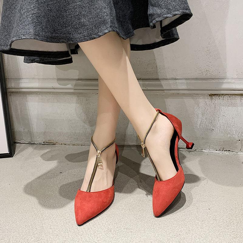 French Girl High Heels Spring All-match Sexy Hollow Stiletto Pointed Sandals