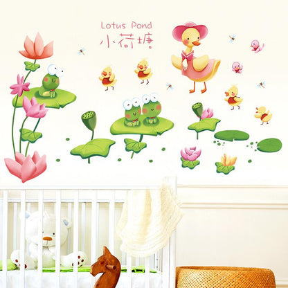 Children's room bedroom background flat waterproof decorative PVC mural removable