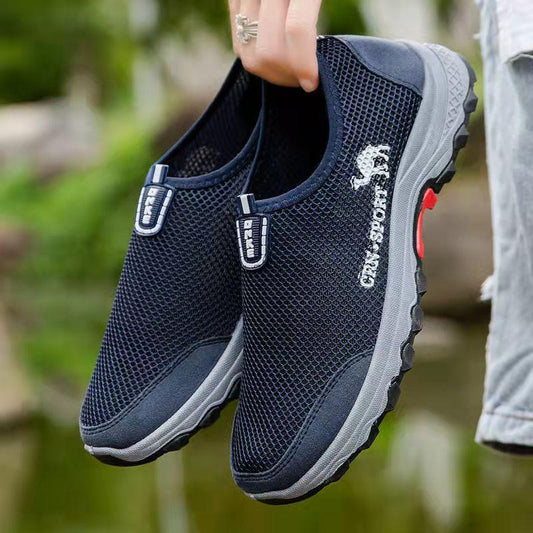 Summer Outdoor Casual Sandals Unisex Non-slip Hiking Shoes Mesh Shoes Breathable Old Beijing Cloth Shoes Middle-aged and Elderly Non-slip Dad Shoes