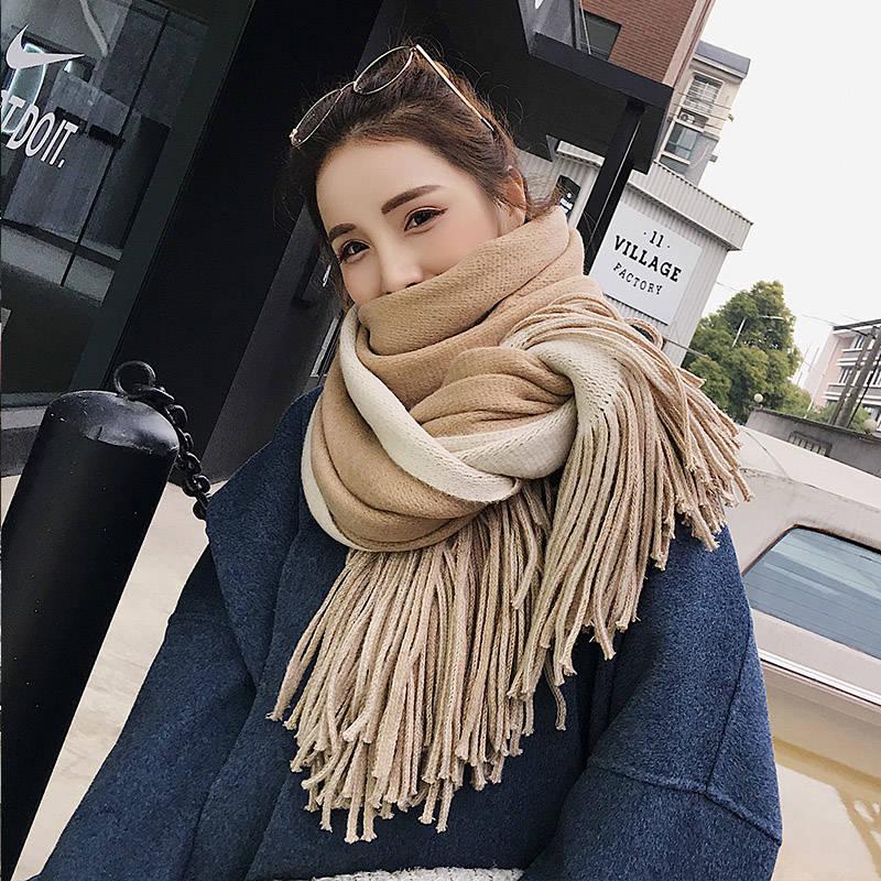 Women Cashmere Scarves with Tassel Soft Warm Lady Girls Wraps Long Scarf Female Shawl