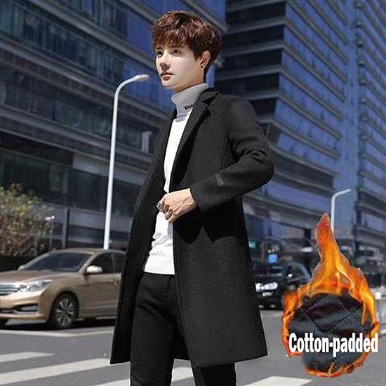 Men's Wool Coat Winter Warm Long Trench Jacket Male Single Breasted Business Casual Overcoat Parka