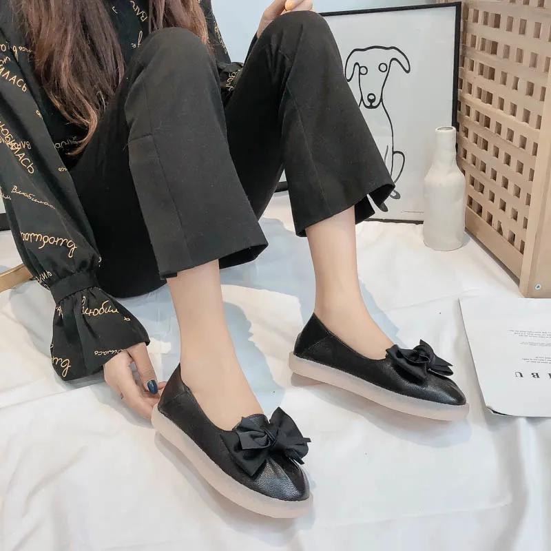 Women's Summer Single Shoes Fairy Gentle Shoes A Pedal Lazy Nurse Shoes Flat Peas Shoes Home Casual Shoes Soft Bottom Mother Shoes