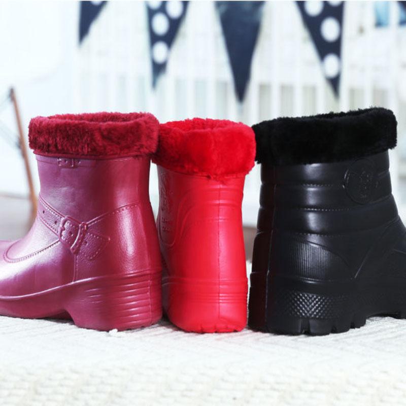 Waterproof and Velvet Snow Boots Women's Work Shoes EVA Warm Dirt-resistant Non-slip Cotton Boots