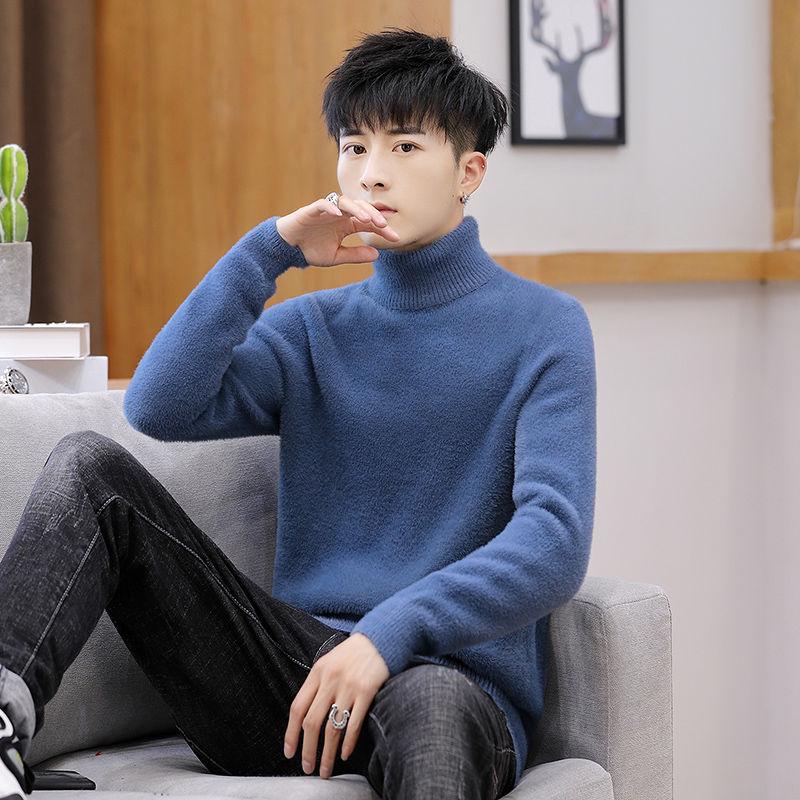 Men's Turtleneck Sweater 2019 Autumn Winter Casual Sweater Men's Slim Fit Knitted Pullovers Jumper