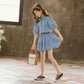 Girls' Summer Suit Korean Style Western Style Girl Denim Skirt Two-piece Suit Net Celebrity Children's Skirt Set