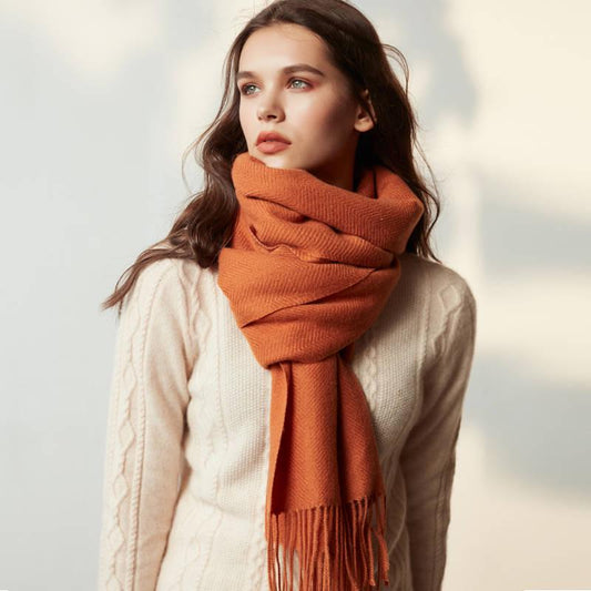 Women Scarf Pur Cashmere Scarves with Tassel Lady Long Scarf High Quality Female Shawl