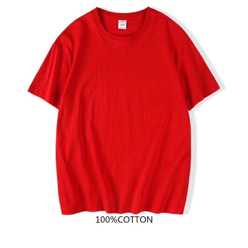 100% Pure Cotton Solid Color Short-sleeved T-shirt Men's Spring and Autumn Bottoming Shirt Trend All-match Top