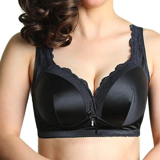 Large Size Bra Gathers Thin Sexy Lace To Receive Auxiliary Breasts, Shape, Breathable, Adjustable Cotton, Soft and Comfortable Skin-friendly Bra