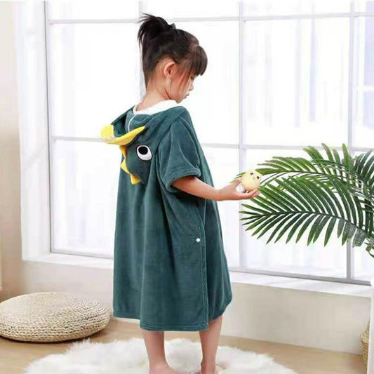 Children's Bath Towel Wearable Bathrobe Shawl Cloak Bath Towel Thick and Soft Absorbent Baby Can Be Worn In Autumn and Winter Can Be Wrapped