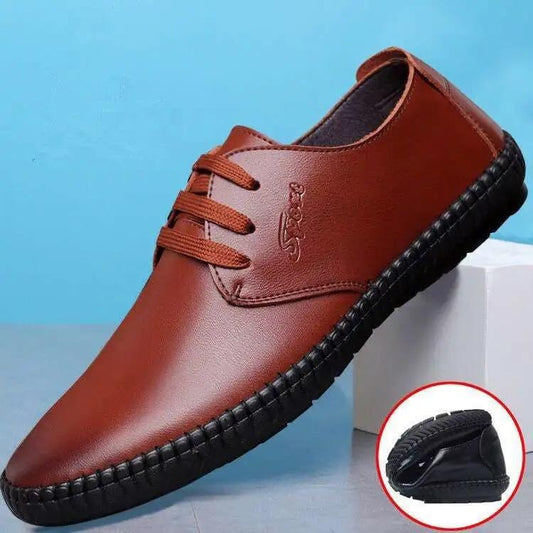 Men's Spring Shoes Breathable Business Moccasins Leather Shoes British Trend Lazy Slip on Loafers Work Shoes Driving Dad Shoes