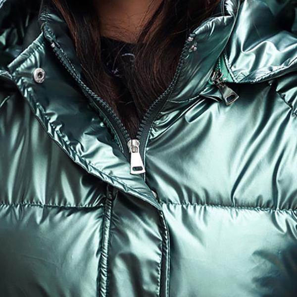 Winter Fashion Women's Cotton-padded Jacket Outdoor Thick Warmth Down Padded Jacket Loose and Short Shiny Zipper Jacket Women Winter Clothes