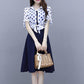 Dress Suit Women  Polka Dot Blouse Coat Spaghetti Strap Dress Two-piece Summer Outfits