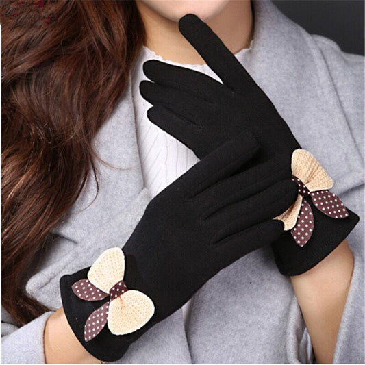 Leather gloves Woman Trend fashion gloves Plush Cotton gloves Windproof gloves Winter Warm gloves