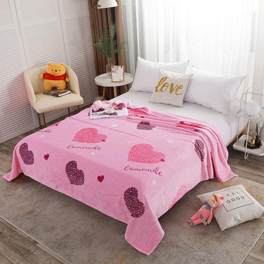 Super Soft and Warm Coral Fleece Blanket Winter Bed Sheet Bed Cover Sofa Blanket Light Flannel Blanket Double-sided Plus Fleece Warm Nap Blanket