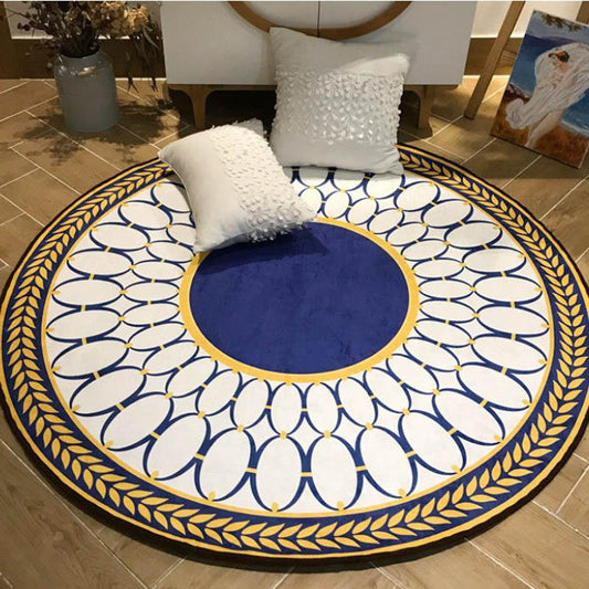 Round Carpet Living Room Bedroom Bed Tension Home Ground Pad Water Wash Geturn Floor Mat Diameter 80/100 / 120cm