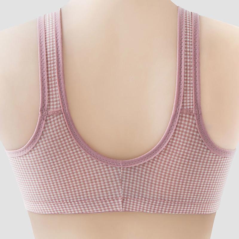 Front Buckle Pure Cotton Vest Underwear Women's Non-wireless Breastfeeding Anti-sagging Micro-adjustable Bra Light and Breathable