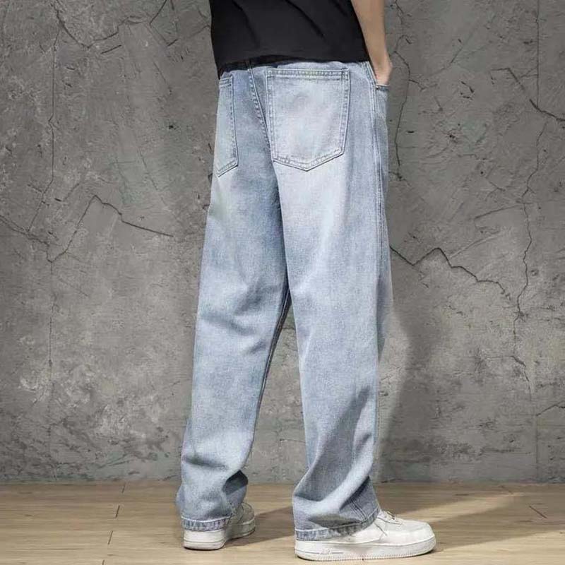 Casual Jeans Men's Loose Drape Wide-leg Pants Light-colored All-match Denim Straight-leg Trousers