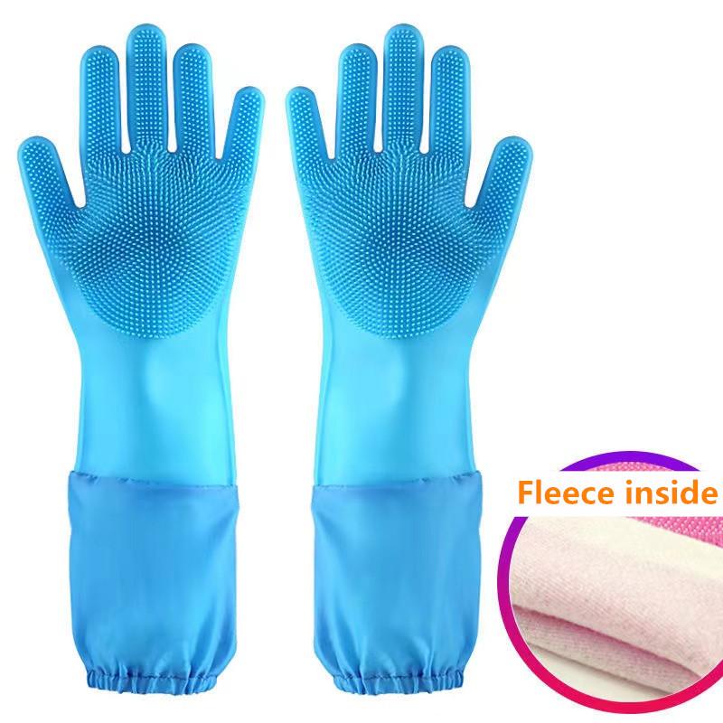 Dog Cat Bathing Gloves Massage Brush Extended Anti-cat Scratch Bites Dog Pet Gloves Dedicated Artifact Pet Grooming Hair Removal Washing Gloves