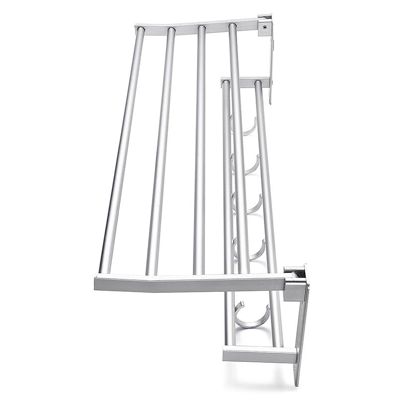 Double-layer Bathroom Towel Rack Wall-mounted Bar Rack Shelf with Hooks Bathroom Railings Do Not Need To Be Punched