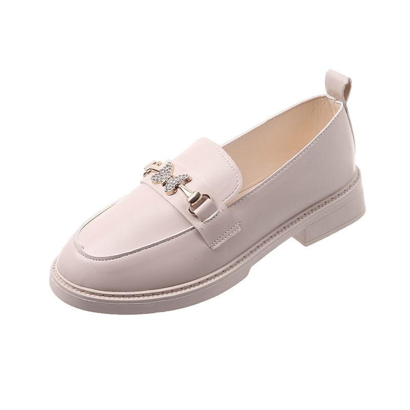 Small Leather Shoes Female British Style All-match Single Shoes Flat Leather Shoes Casual Work Shoes Comfortable and Light