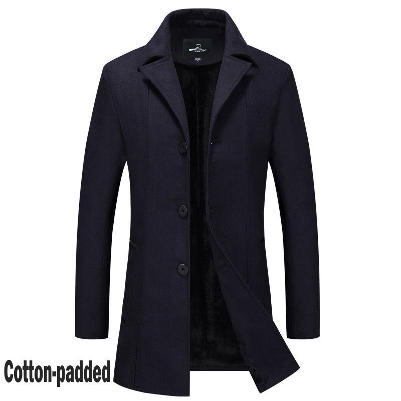 Men's Jacket Wool Long Coat Men Casual Warm Business Casual Overcoat Mens Woolen Jackets Parka Male